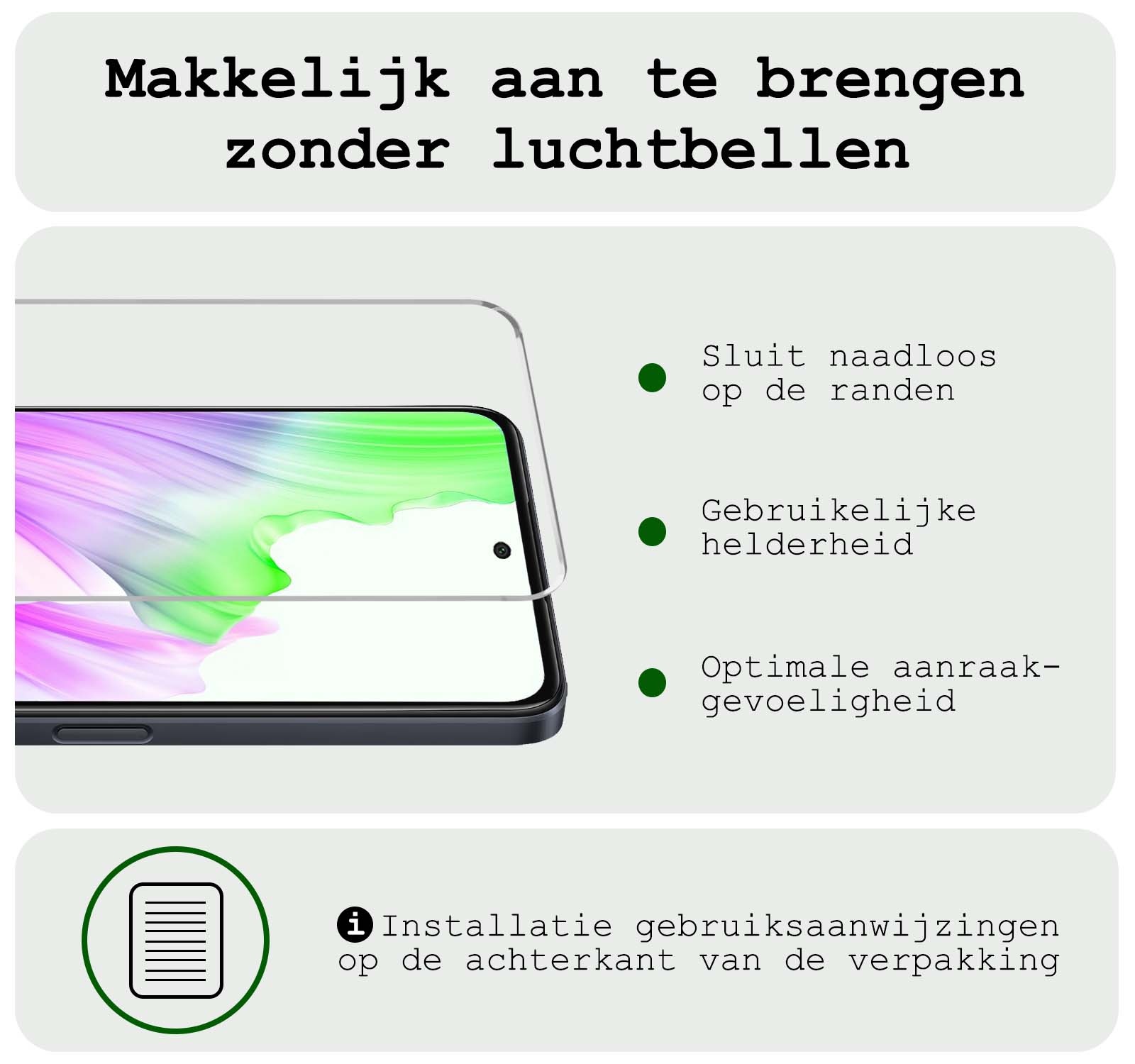 BASEY. Hoes Geschikt voor OPPO A58 Hoesje Siliconen Back Cover Case Met Screenprotector - Hoesje Geschikt voor OPPO A58 Hoes Cover Hoesje - Transparant