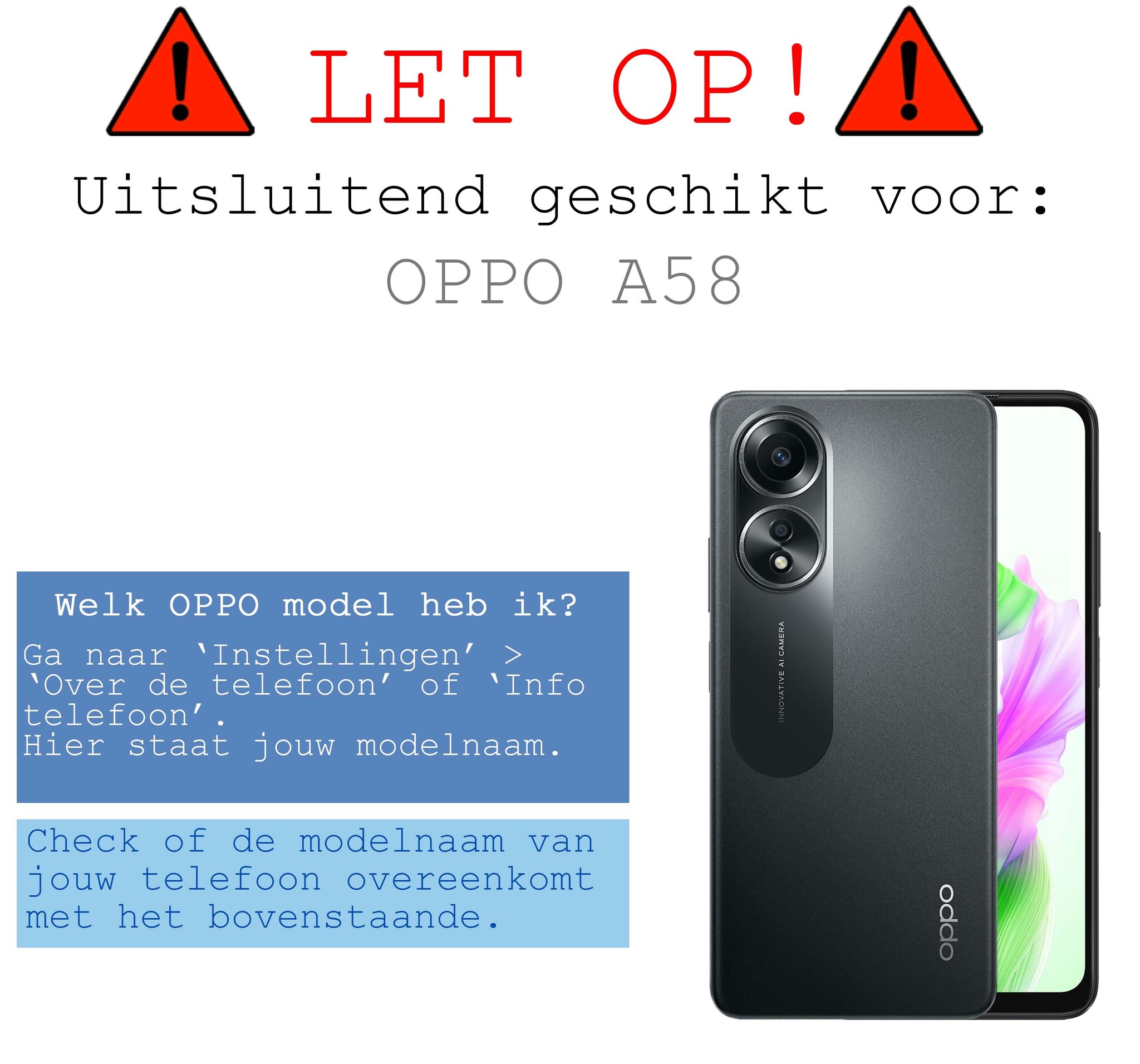 BASEY. Screenprotector Geschikt voor OPPO A58 Screenprotector Beschermglas Full Cover - Screenprotector Geschikt voor OPPO A58 Screen Protector Full Cover - 2 Stuks