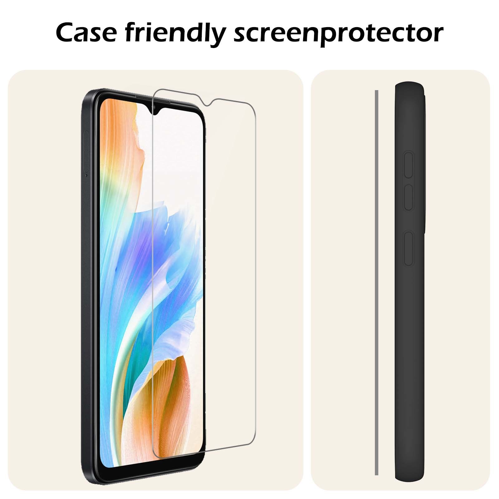 Nomfy Screenprotector Geschikt voor OPPO A38 Screenprotector Bescherm Glas Tempered Glass - Screenprotector Geschikt voor OPPO A38 Screen Protector - 2 PACK