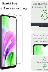 BASEY. Hoes Geschikt voor OPPO A38 Hoesje Siliconen Back Cover Case Met Screenprotector - Hoesje Geschikt voor OPPO A38 Hoes Cover Hoesje - Transparant