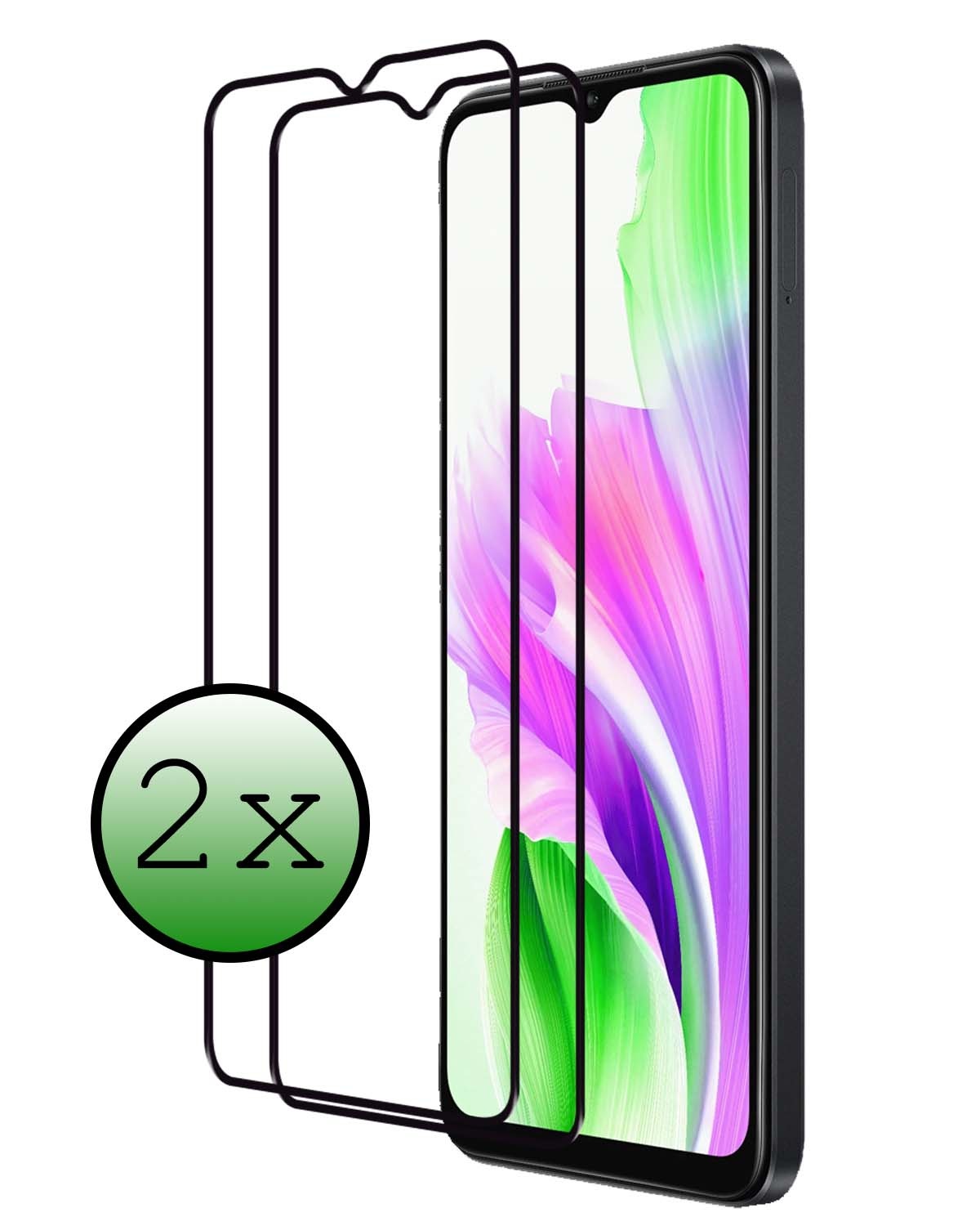 BASEY. Screenprotector Geschikt voor OPPO A38 Screenprotector Beschermglas Full Cover - Screenprotector Geschikt voor OPPO A38 Screen Protector Full Cover - 2 Stuks