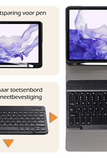 Nomfy Hoes Geschikt voor Samsung Galaxy Tab S9 Hoes Toetsenbord Hoes Case Book Cover Hoesje - Hoesje Geschikt voor Samsung Tab S9 Keyboard Hoes - Zwart