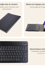 Nomfy Hoes Geschikt voor Samsung Galaxy Tab S9 FE Plus Hoes Toetsenbord Hoes Case Book Cover Hoesje - Hoesje Geschikt voor Samsung Tab S9 FE Plus Keyboard Hoes - Zwart