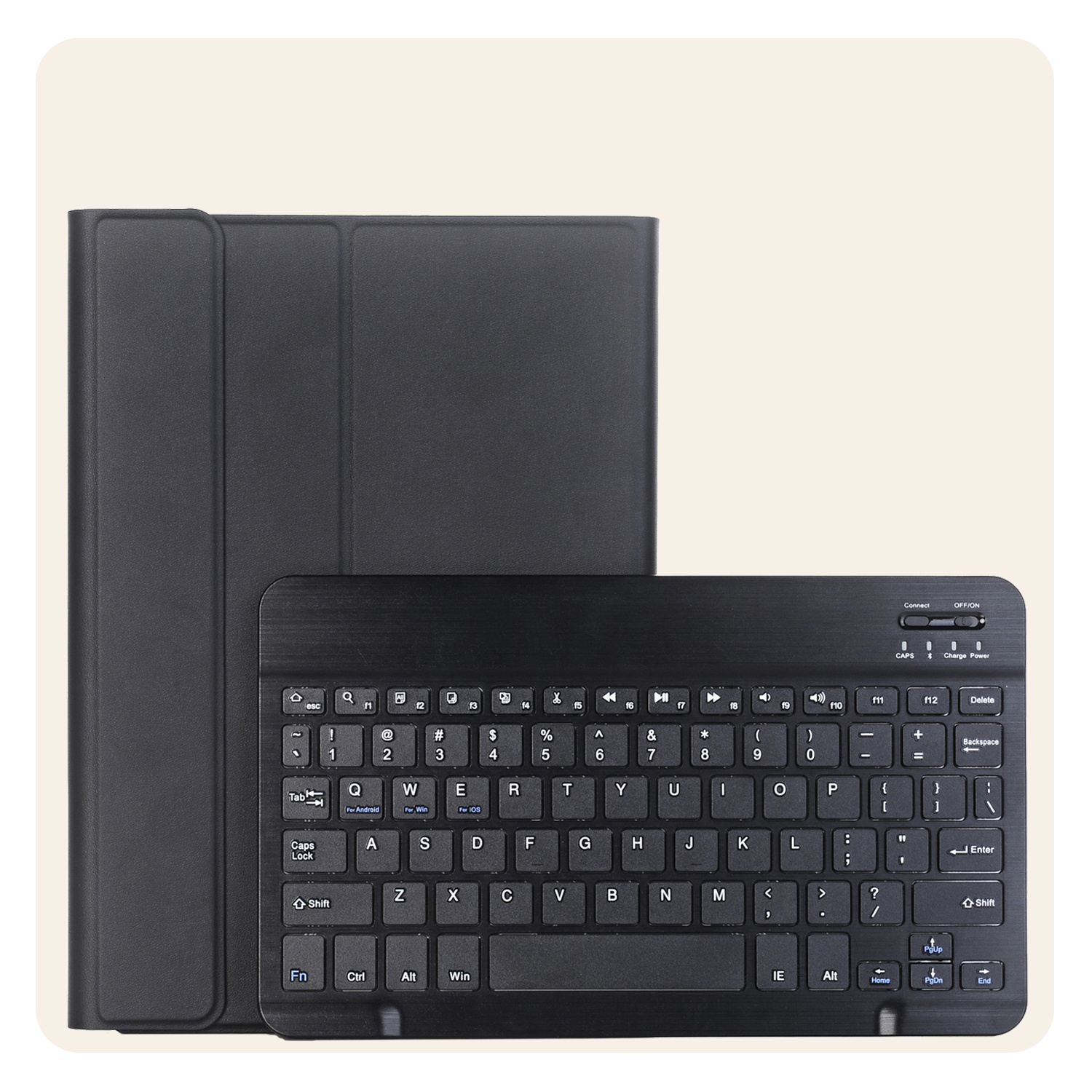 Nomfy Hoes Geschikt voor Samsung Galaxy Tab S9 FE Plus Hoes Toetsenbord Hoes Case Book Cover Hoesje - Hoesje Geschikt voor Samsung Tab S9 FE Plus Keyboard Hoes - Zwart