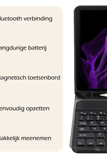 Nomfy Hoes Geschikt voor Samsung Galaxy Tab S9 Ultra Hoes Toetsenbord Hoes Case Book Cover Hoesje Met Screenprotector - Hoesje Geschikt voor Samsung Tab S9 Ultra Keyboard Hoes - Zwart