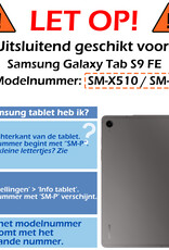 Nomfy Hoes Geschikt voor Samsung Galaxy Tab S9 FE Hoes Toetsenbord Hoes Case Book Cover Hoesje Met Screenprotector - Hoesje Geschikt voor Samsung Tab S9 FE Keyboard Hoes - Zwart