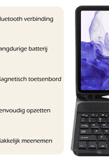 Nomfy Hoes Geschikt voor Samsung Galaxy Tab S9 FE Plus Hoes Toetsenbord Hoes Case Book Cover Hoesje Met Screenprotector - Hoesje Geschikt voor Samsung Tab S9 FE Plus Keyboard Hoes - Zwart