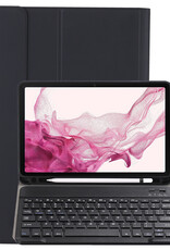 NoXx Hoesje Geschikt voor Samsung Galaxy Tab S9 Hoesje Toetsenbord Hoes - Hoes Geschikt voor Samsung Tab S9 Keyboard Case Book Cover - Zwart