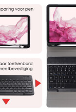 NoXx Hoesje Geschikt voor Samsung Galaxy Tab S9 Plus Hoesje Toetsenbord Hoes - Hoes Geschikt voor Samsung Tab S9 Plus Keyboard Case Book Cover - Zwart