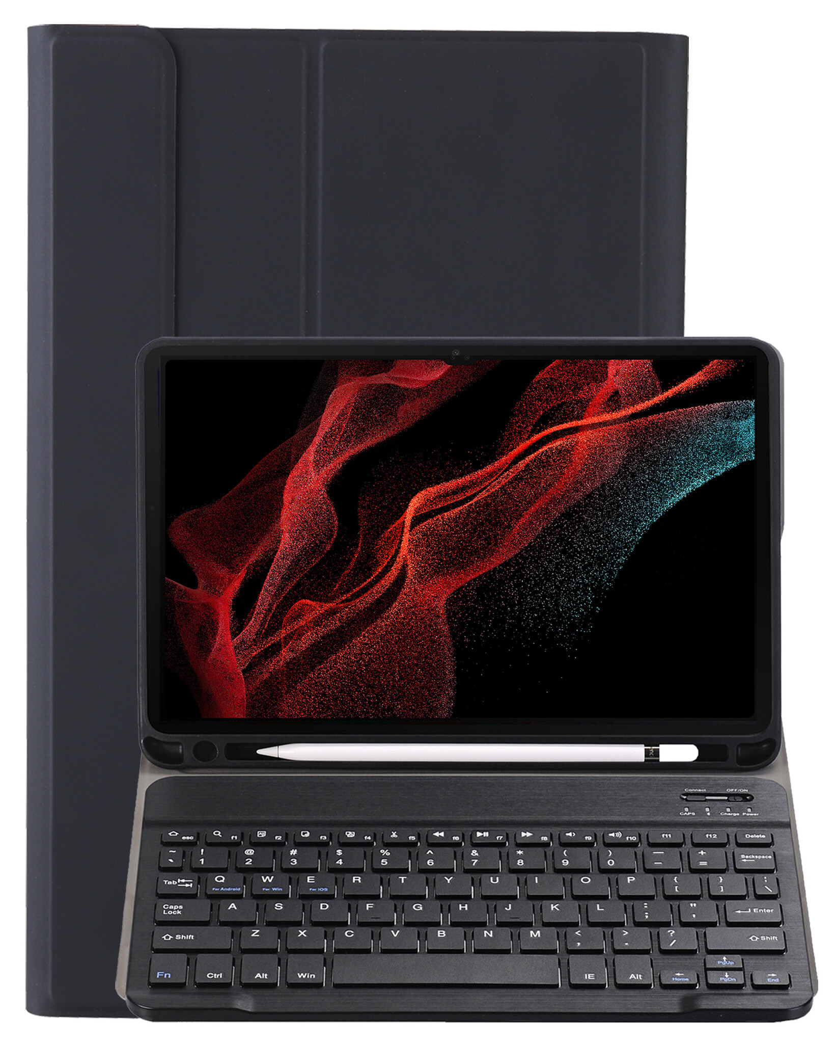 NoXx Hoesje Geschikt voor Samsung Galaxy Tab S9 Ultra Hoesje Toetsenbord Hoes - Hoes Geschikt voor Samsung Tab S9 Ultra Keyboard Case Book Cover - Zwart