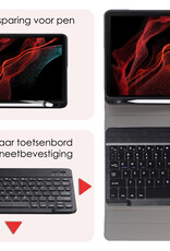 NoXx Hoesje Geschikt voor Samsung Galaxy Tab S9 Ultra Hoesje Toetsenbord Hoes - Hoes Geschikt voor Samsung Tab S9 Ultra Keyboard Case Book Cover - Zwart