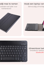 NoXx Hoesje Geschikt voor Samsung Galaxy Tab S9 Hoesje Toetsenbord Hoes Met Screenprotector - Hoes Geschikt voor Samsung Tab S9 Keyboard Case Book Cover - Zwart