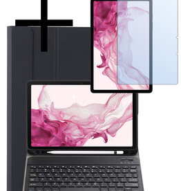 NoXx NoXx Samsung Galaxy Tab S9 FE Plus Toetsenbordhoes Met Screenprotector - Zwart
