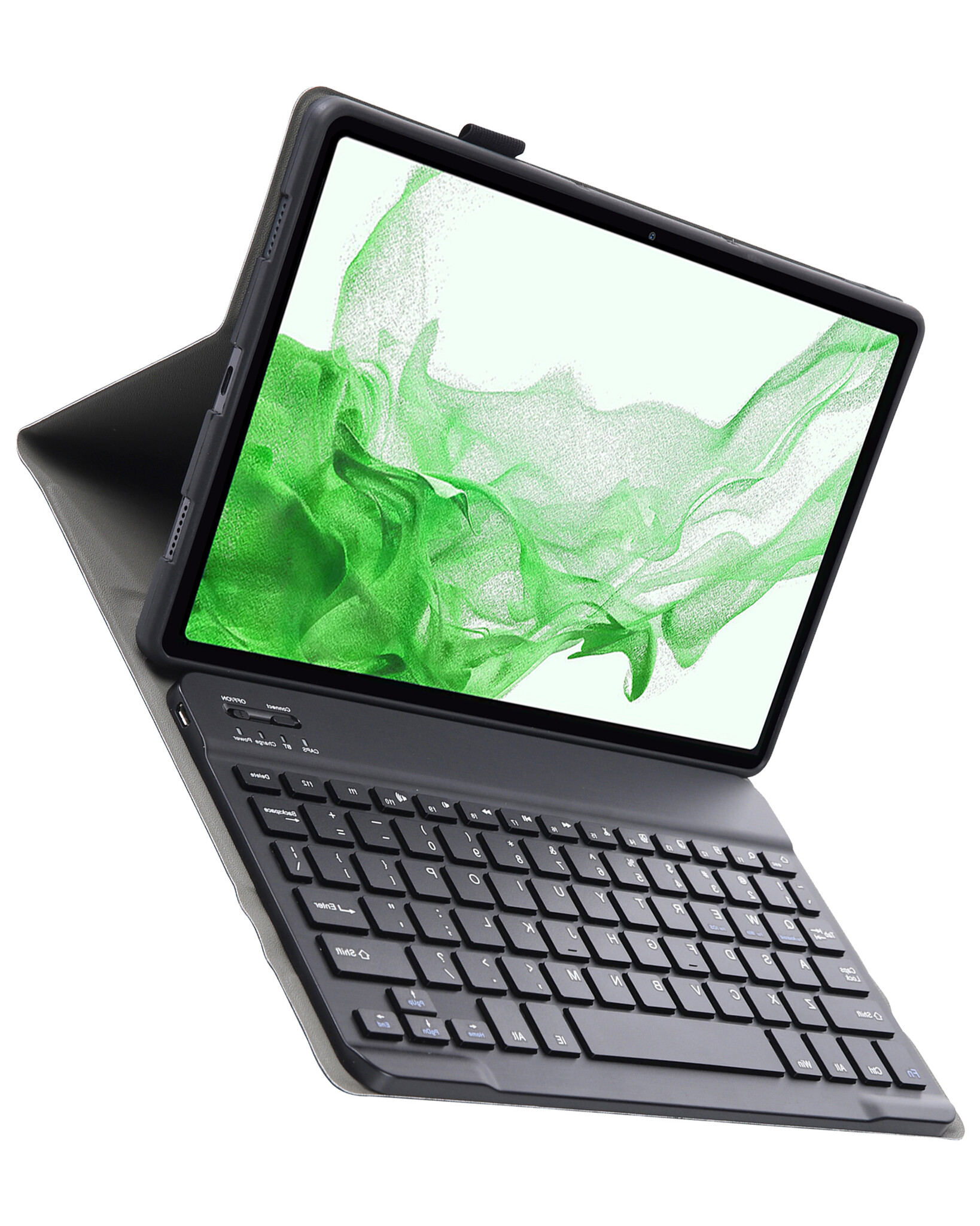 BASEY. Hoesje Geschikt voor Samsung Galaxy Tab S9 Toetsenbord Hoes Book Case - Hoes Geschikt voor Samsung Tab S9 Toetsenbord Hoesje Keyboard Cover - Zwart