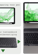 BASEY. Hoesje Geschikt voor Samsung Galaxy Tab S9 Toetsenbord Hoes Book Case - Hoes Geschikt voor Samsung Tab S9 Toetsenbord Hoesje Keyboard Cover - Zwart