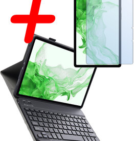 BASEY. BASEY. Samsung Galaxy Tab S9 FE Toetsenbordhoes Met Screenprotector - Zwart