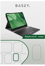 BASEY. Hoesje Geschikt voor Samsung Galaxy Tab S9 Toetsenbord Hoes Book Case Met Screenprotector - Hoes Geschikt voor Samsung Tab S9 Toetsenbord Hoesje Keyboard Cover - Zwart