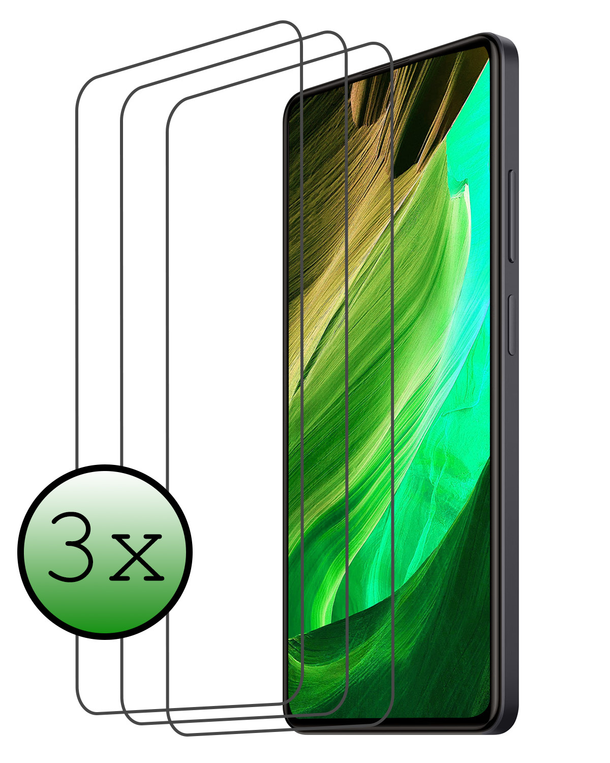 BASEY. Screenprotector Geschikt voor Xiaomi Redmi Note 12 Pro Screenprotector Tempered Glass - Screenprotector Geschikt voor Xiaomi Redmi Note 12 Pro Beschermglas Screen Protector Glas - 3 Stuks