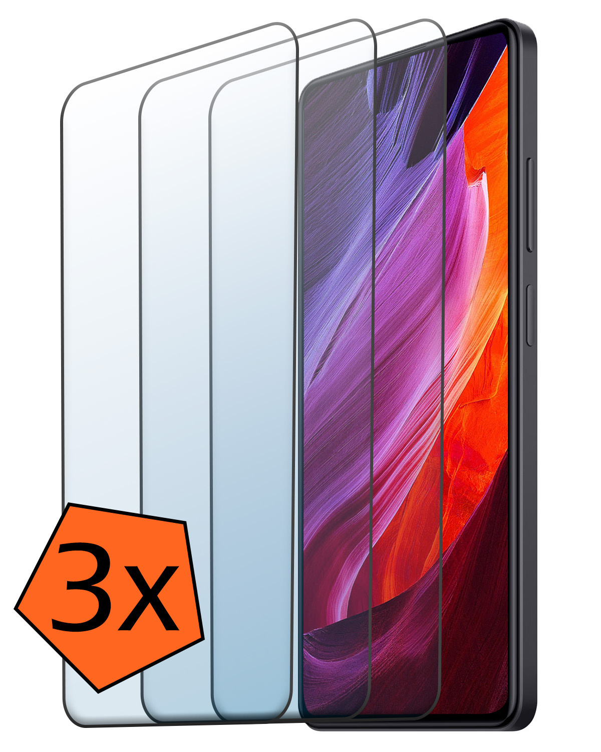 Nomfy Screenprotector Geschikt voor Xiaomi Redmi Note 12 Pro Screenprotector Bescherm Glas Tempered Glass - Screenprotector Geschikt voor Xiaomi Redmi Note 12 Pro Screen Protector - 3 PACK