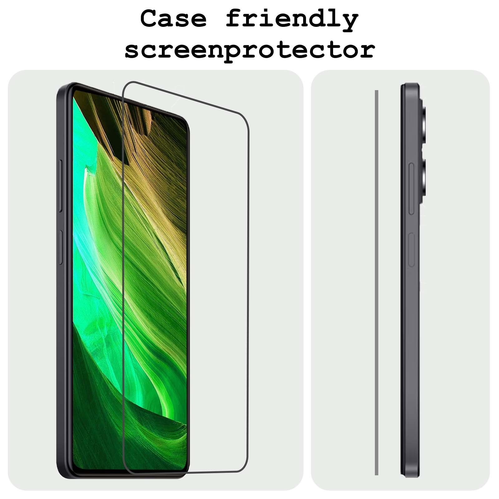 BASEY. Screenprotector Geschikt voor Xiaomi Redmi Note 12 Pro+ Screenprotector Tempered Glass - Screenprotector Geschikt voor Xiaomi Redmi Note 12 Pro+ Beschermglas Screen Protector Glas - 2 Stuks