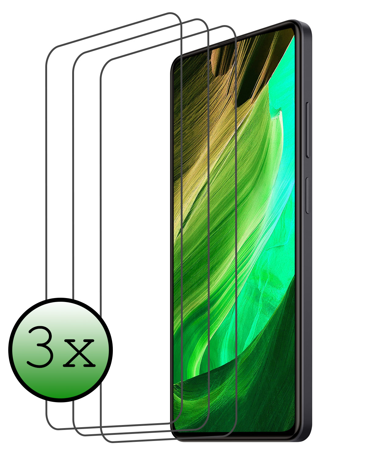 BASEY. Screenprotector Geschikt voor Xiaomi Redmi Note 12 Pro+ Screenprotector Tempered Glass - Screenprotector Geschikt voor Xiaomi Redmi Note 12 Pro+ Beschermglas Screen Protector Glas - 3 Stuks