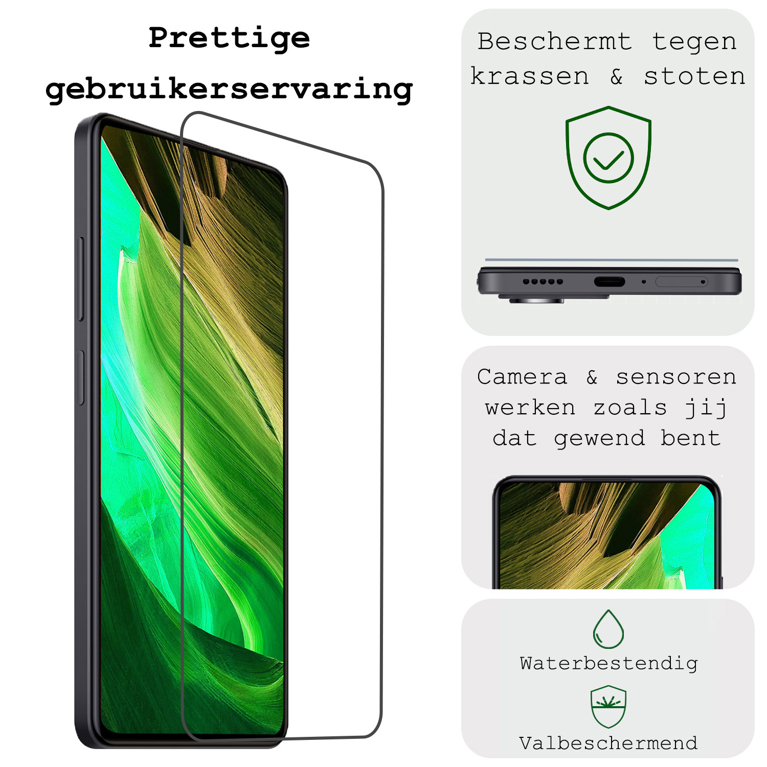 BASEY. Screenprotector Geschikt voor Xiaomi Redmi Note 12 Pro+ Screenprotector Tempered Glass - Screenprotector Geschikt voor Xiaomi Redmi Note 12 Pro+ Beschermglas Screen Protector Glas - 3 Stuks