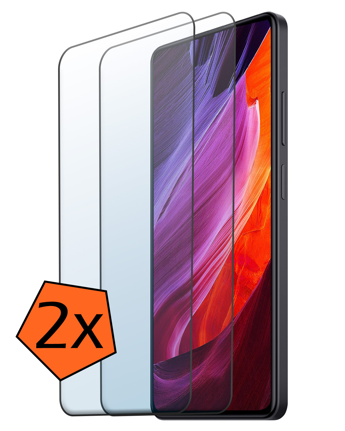 Nomfy Screenprotector Geschikt voor Xiaomi Redmi Note 12 Pro+ Screenprotector Bescherm Glas Tempered Glass - Screenprotector Geschikt voor Xiaomi Redmi Note 12 Pro+ Screen Protector - 2 PACK