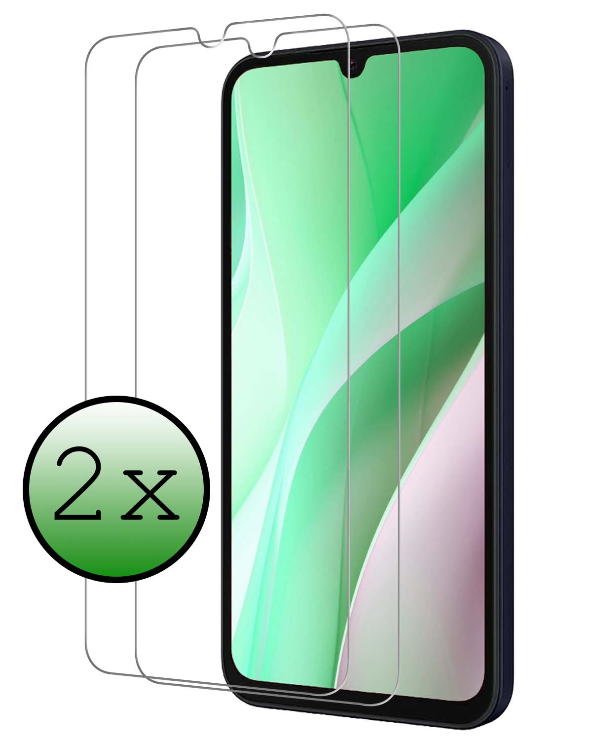 BASEY. Screenprotector Geschikt voor Samsung A15 Screenprotector Tempered Glass - Screenprotector Geschikt voor Samsung Galaxy A15 Beschermglas Screen Protector Glas - 2 Stuks