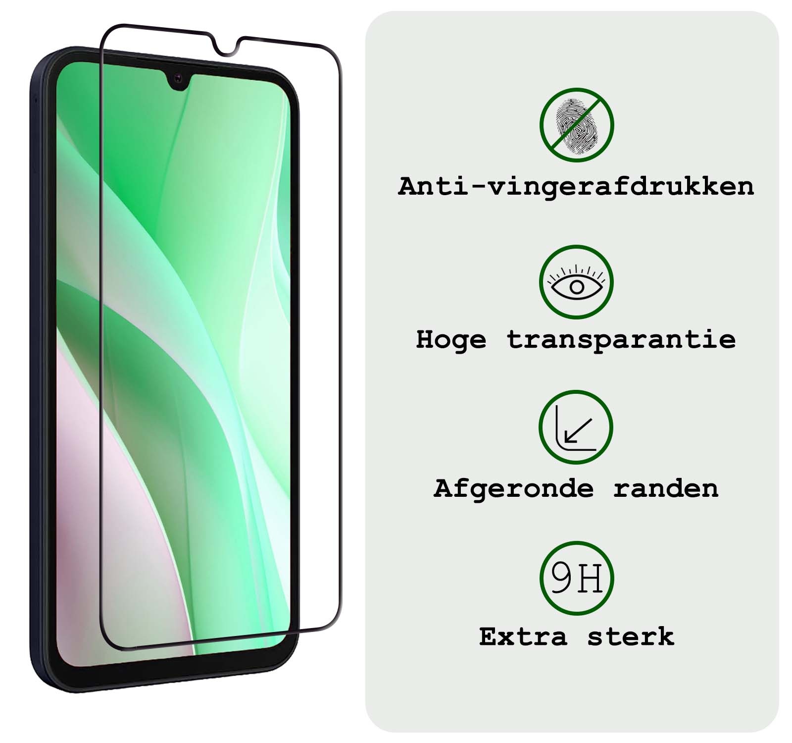 BASEY. Screenprotector Geschikt voor Samsung A15 Screenprotector Beschermglas Full Cover - Screenprotector Geschikt voor Samsung Galaxy A15 Screen Protector Full Cover