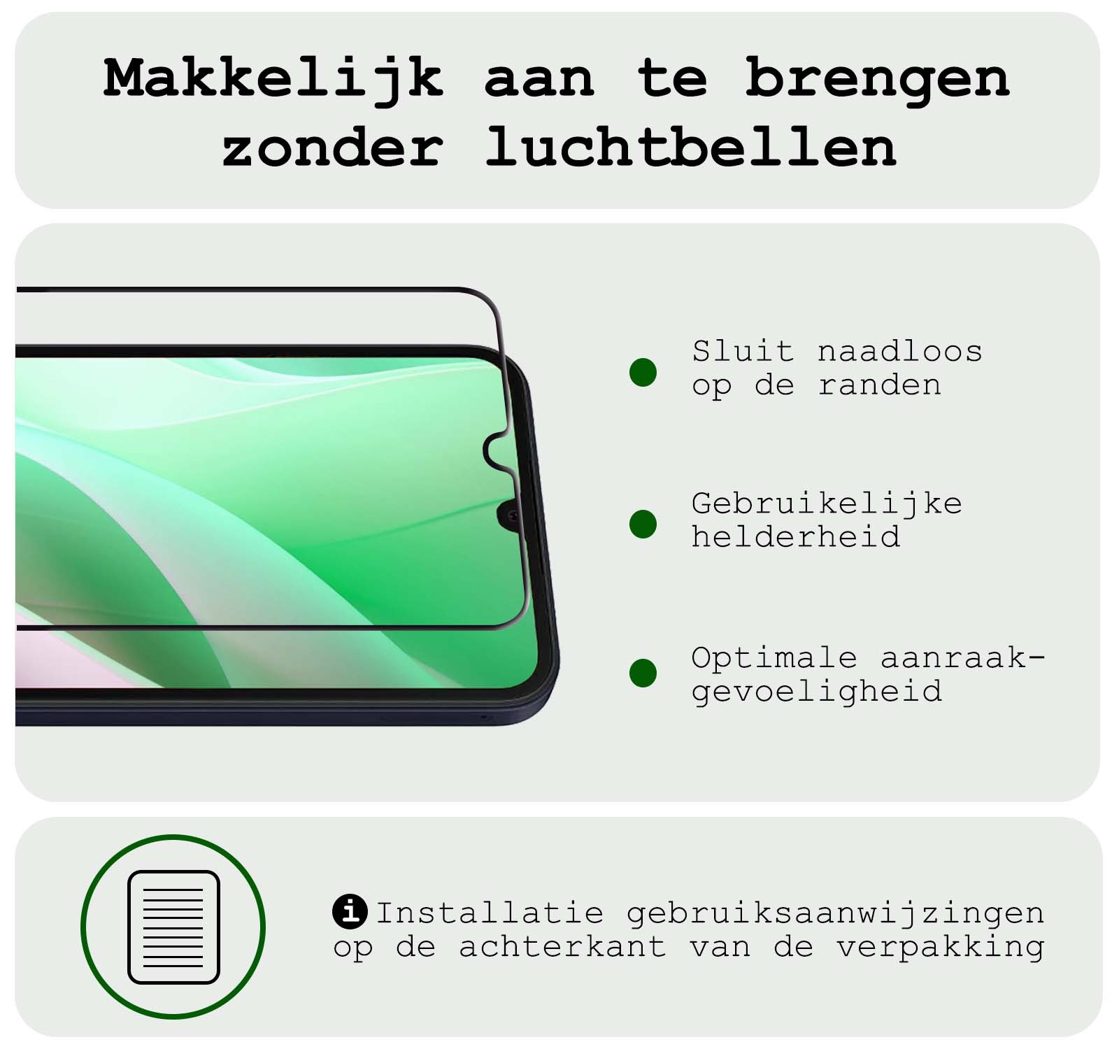 BASEY. Screenprotector Geschikt voor Samsung A15 Screenprotector Beschermglas Full Cover - Screenprotector Geschikt voor Samsung Galaxy A15 Screen Protector Full Cover