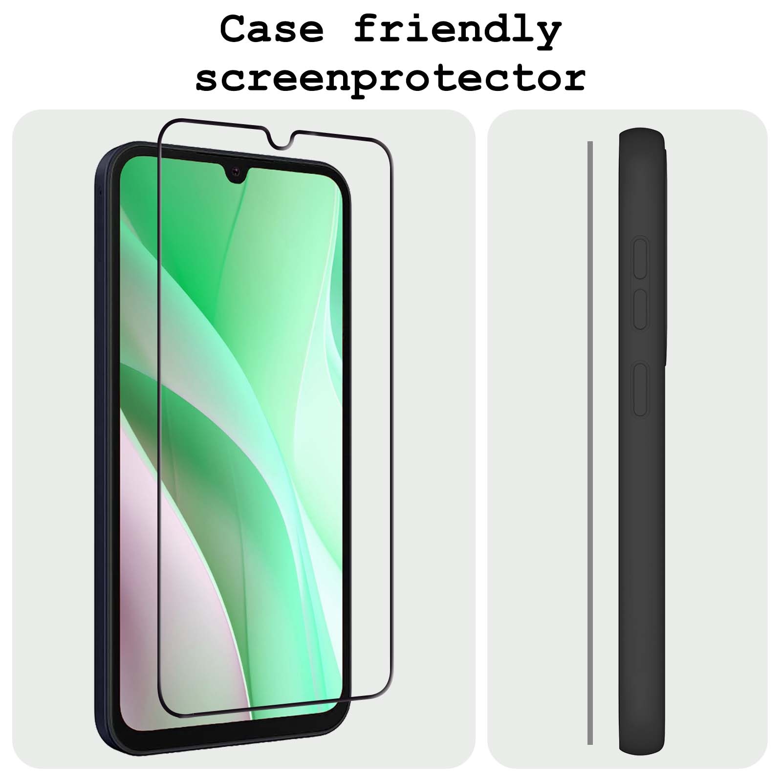BASEY. Screenprotector Geschikt voor Samsung A15 Screenprotector Beschermglas Full Cover - Screenprotector Geschikt voor Samsung Galaxy A15 Screen Protector Full Cover