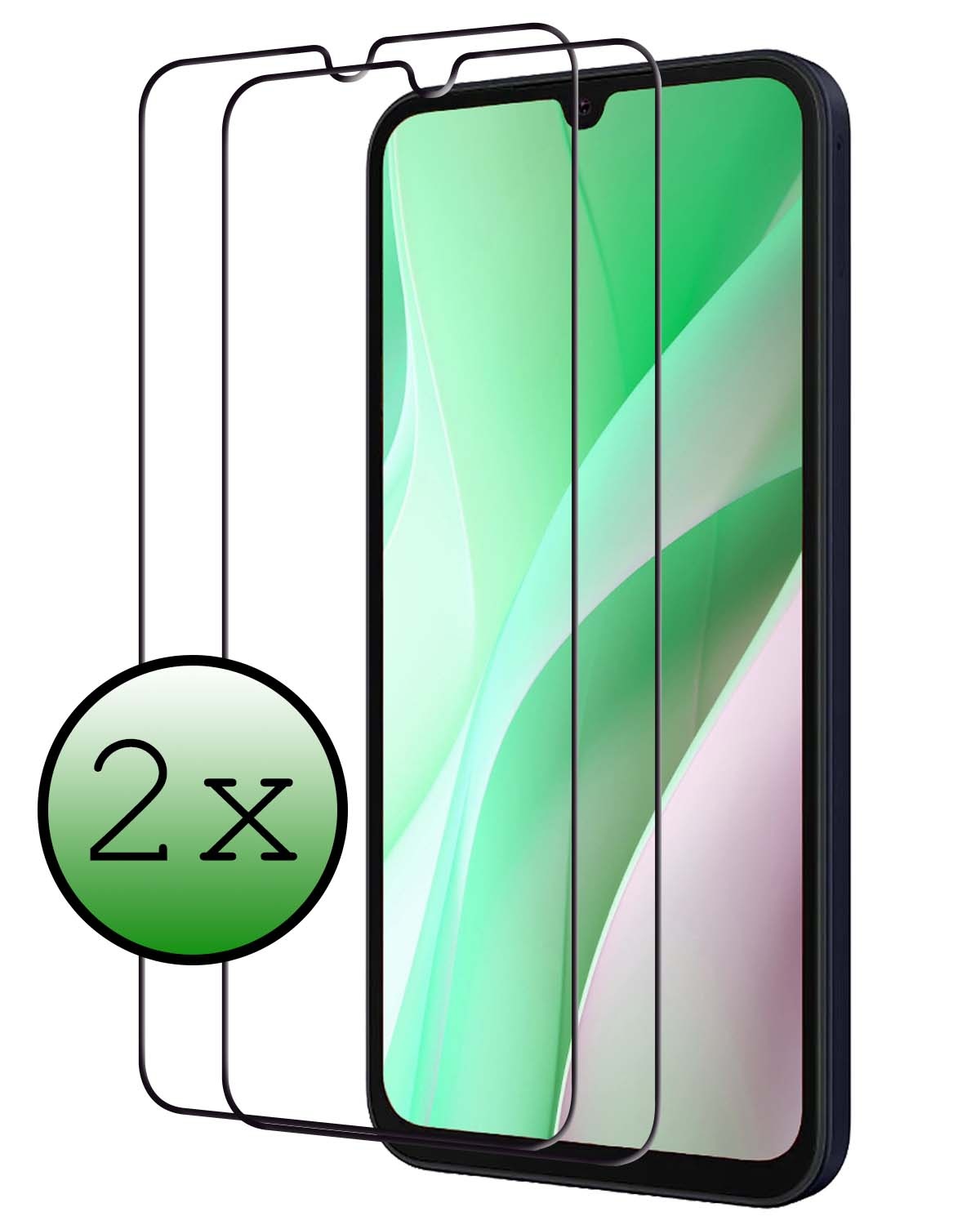 BASEY. Screenprotector Geschikt voor Samsung A15 Screenprotector Beschermglas Full Cover - Screenprotector Geschikt voor Samsung Galaxy A15 Screen Protector Full Cover - 2 Stuks