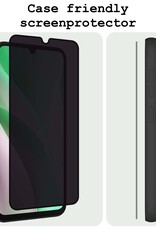 BASEY. Screenprotector Geschikt voor Samsung A15 Screenprotector Privacy Beschermglas - Screenprotector Geschikt voor Samsung Galaxy A15 Screen Protector Full Screen Privacy - 2 Stuks