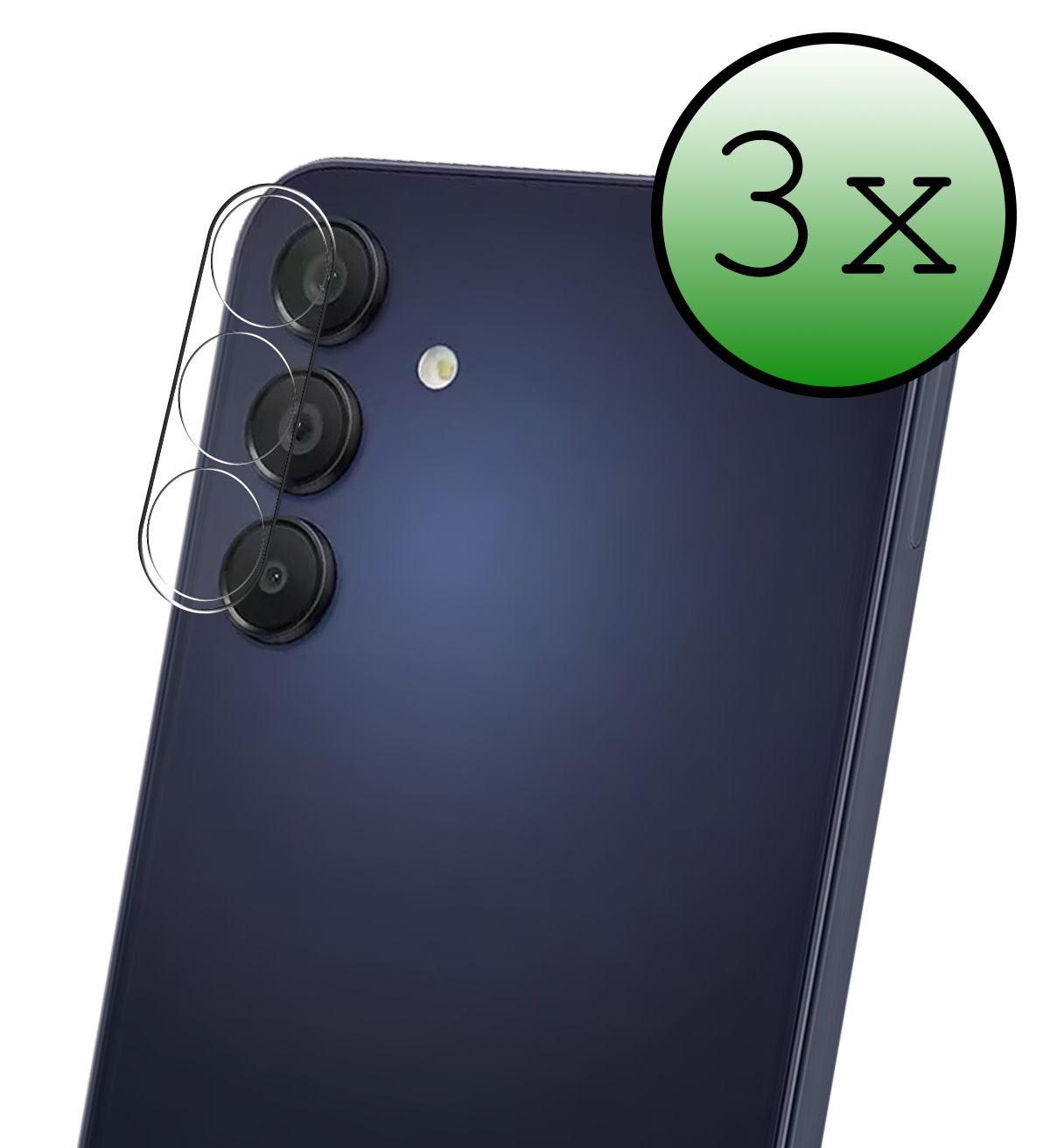 BASEY. Screenprotector Geschikt voor Samsung A15 Camera Screenprotector Tempered Glass Beschermglas Camera - Screenprotector Geschikt voor Samsung Galaxy A15 Camera Screen Protector - 3 Stuks