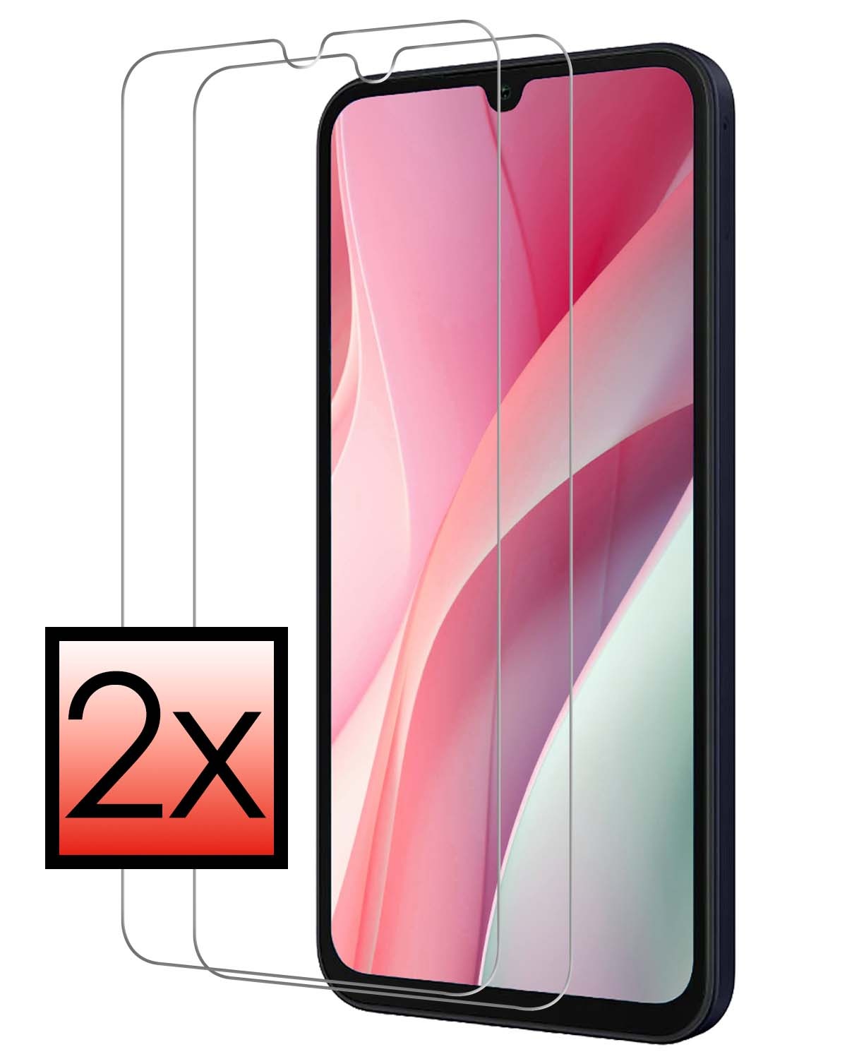 NoXx Screenprotector Geschikt voor Samsung A15 Screenprotector Tempered Glass Gehard Glas Beschermglas - 2x