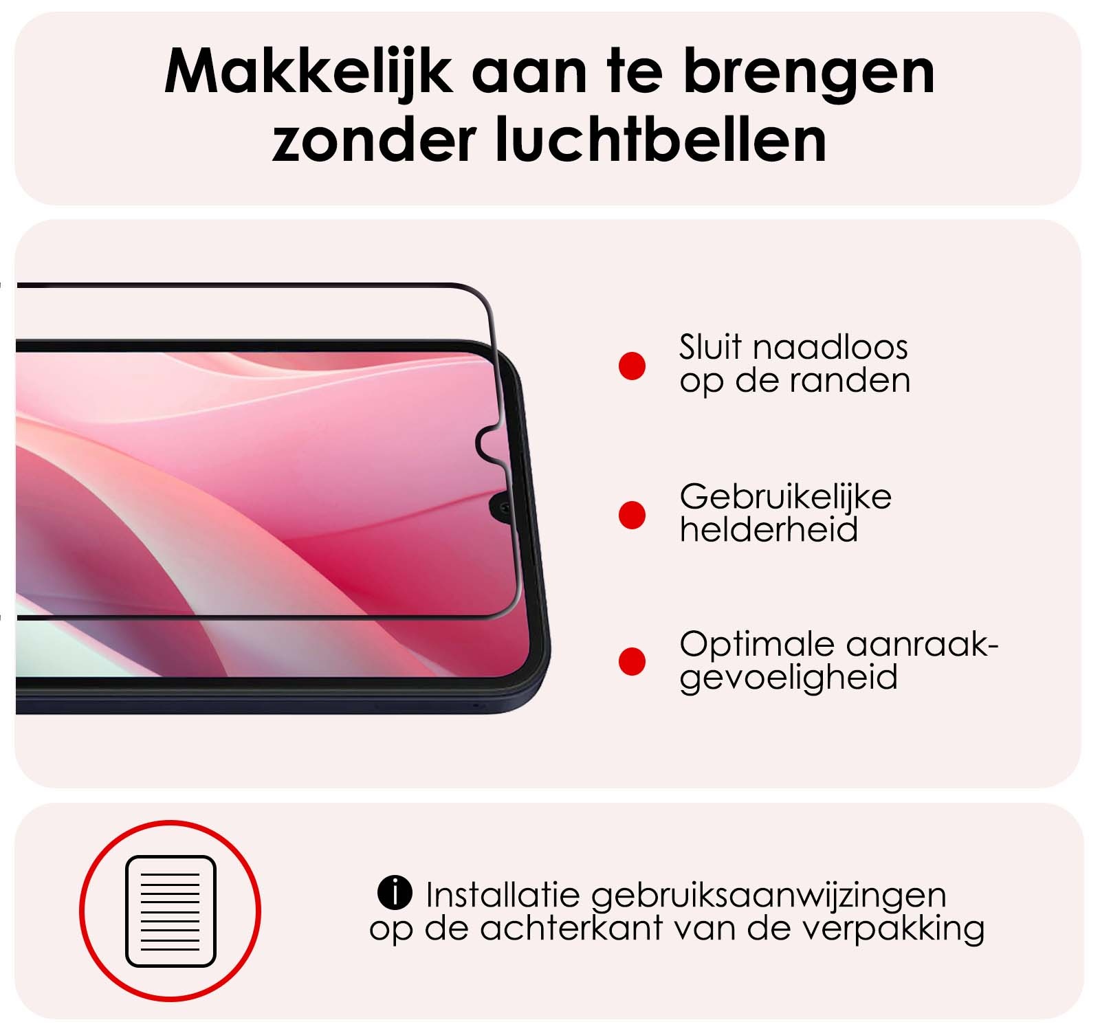 NoXx Screenprotector Geschikt voor Samsung A15 Screenprotector Tempered Glass Gehard Glas Full Cover - 3x