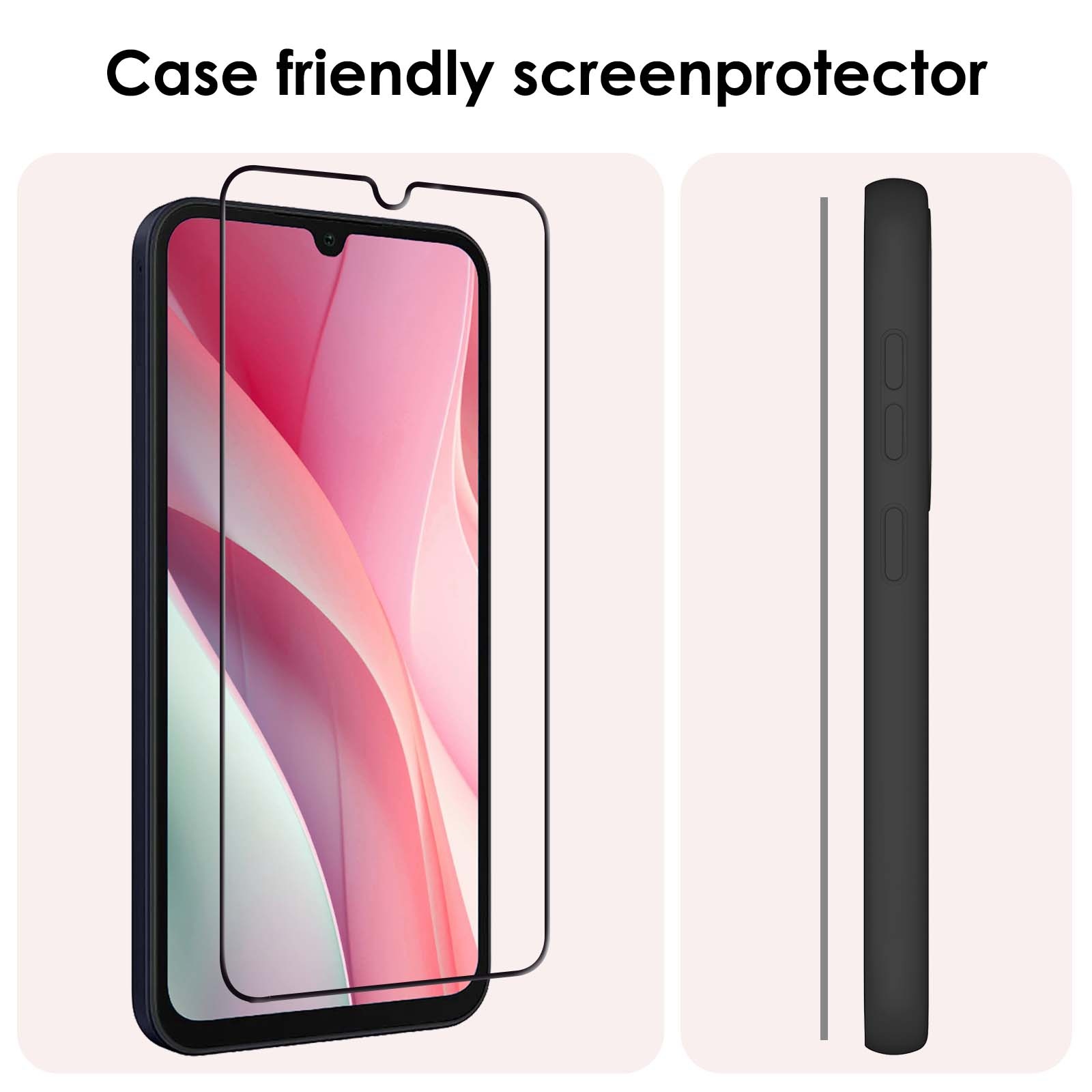 NoXx Screenprotector Geschikt voor Samsung A15 Screenprotector Tempered Glass Gehard Glas Full Cover - 3x