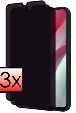 NoXx Screenprotector Geschikt voor Samsung A15 Screenprotector Privacy Tempered Glass Gehard Glas Display Cover - 3x