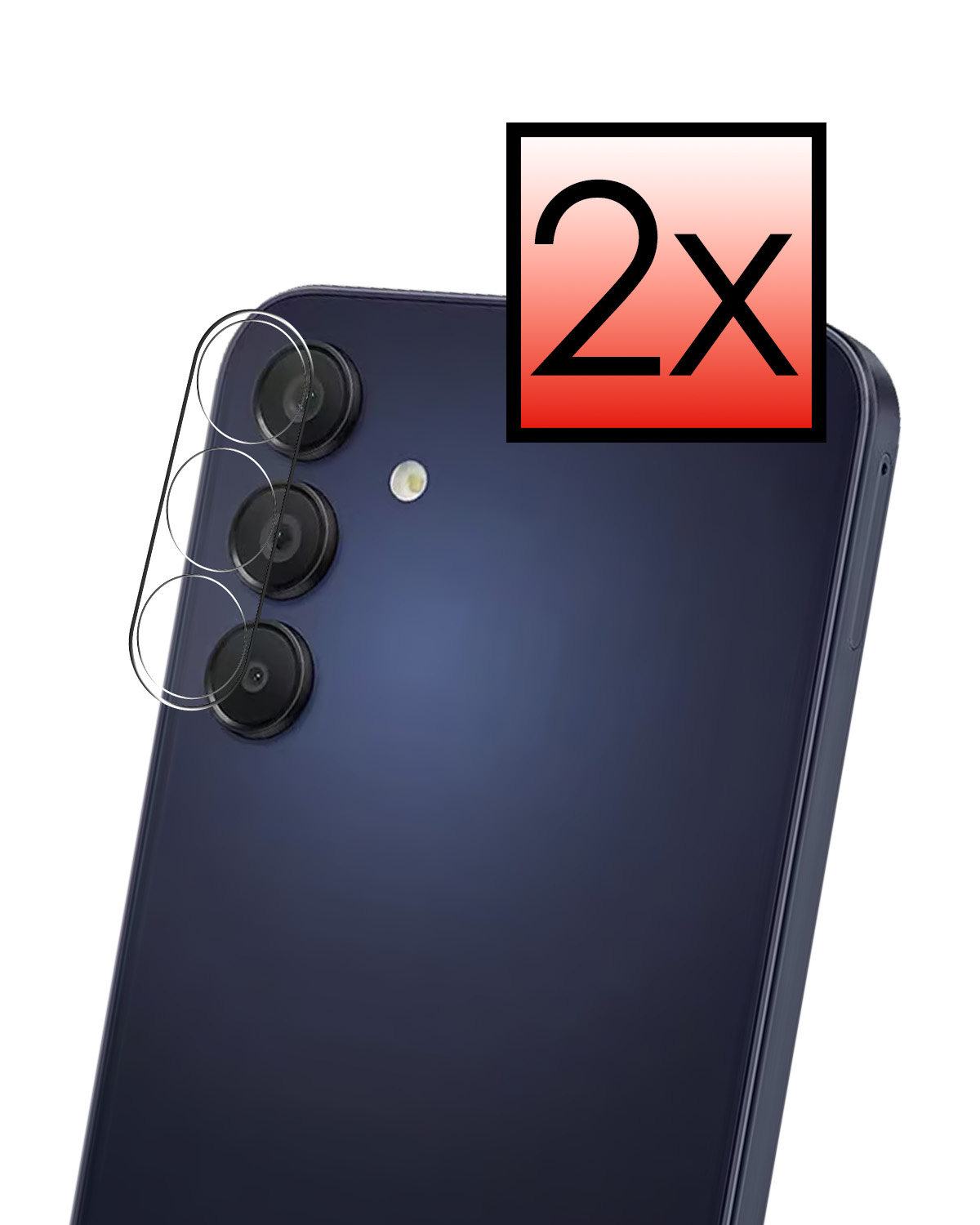 NoXx Screenprotector Geschikt voor Samsung A15 Camera Screenprotector Gehard Glas - Screenprotector Geschikt voor Samsung Galaxy A15 Screenprotector Camera Tempered Glass - 2x