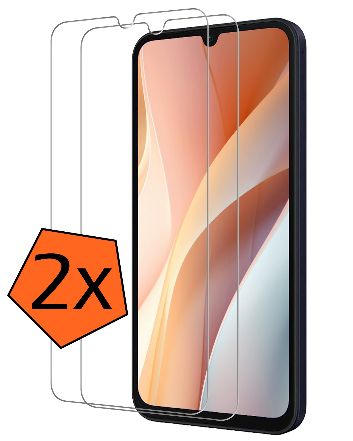Nomfy Screenprotector Geschikt voor Samsung A15 Screenprotector Bescherm Glas Tempered Glass - Screenprotector Geschikt voor Samsung Galaxy A15 Screen Protector - 2 PACK