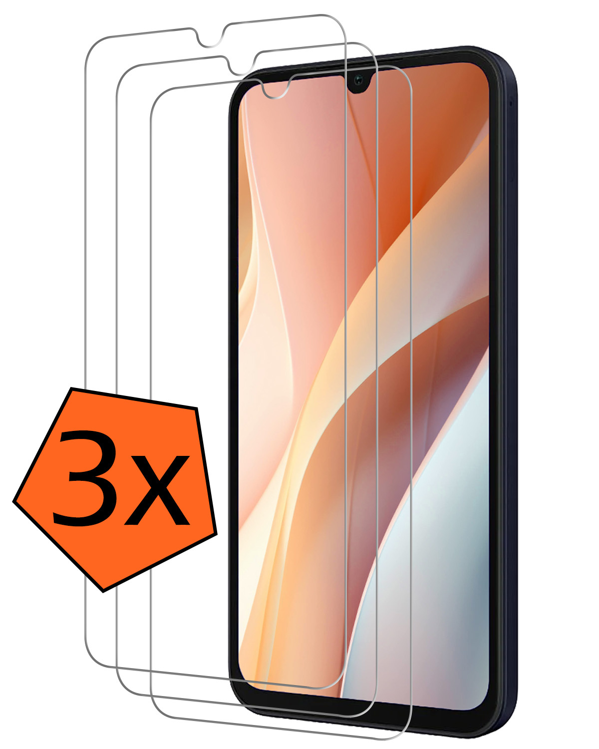Nomfy Screenprotector Geschikt voor Samsung A15 Screenprotector Bescherm Glas Tempered Glass - Screenprotector Geschikt voor Samsung Galaxy A15 Screen Protector - 3 PACK