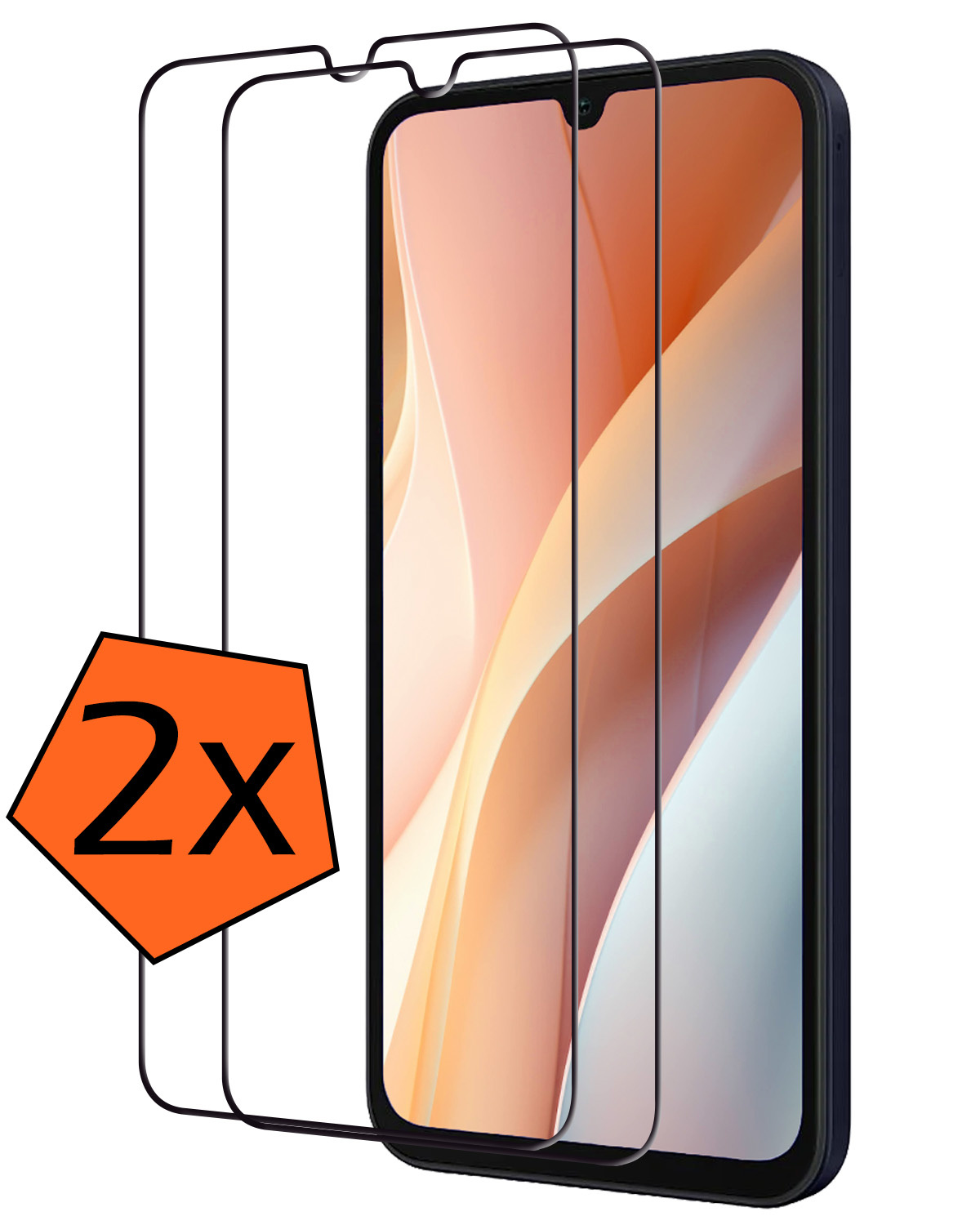 Nomfy Screenprotector Geschikt voor Samsung A15 Screenprotector Bescherm Glas - Screenprotector Geschikt voor Samsung Galaxy A15 Screen Protector Tempered Glass Full Screen Full Cover - 2 PACK