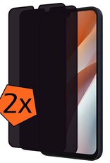 Nomfy Screenprotector Geschikt voor Samsung A15 Screenprotector Privacy Bescherm Glas - Screenprotector Geschikt voor Samsung Galaxy A15 Privacy Screenprotector Tempered Glass - 2 PACK