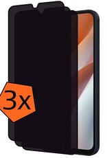 Nomfy Screenprotector Geschikt voor Samsung A15 Screenprotector Privacy Bescherm Glas - Screenprotector Geschikt voor Samsung Galaxy A15 Privacy Screenprotector Tempered Glass - 3 PACK