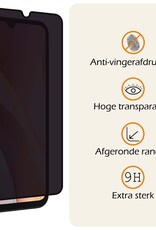 Nomfy Screenprotector Geschikt voor Samsung A15 Screenprotector Privacy Bescherm Glas - Screenprotector Geschikt voor Samsung Galaxy A15 Privacy Screenprotector Tempered Glass - 3 PACK