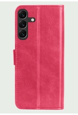 BASEY. Hoes Geschikt voor Samsung A15 Hoesje Bookcase Hoes Flip Case Book Cover - Hoesje Geschikt voor Samsung Galaxy A15 Hoes Book Case Hoesje - Donkerroze