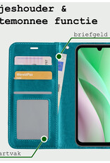 BASEY. Hoes Geschikt voor Samsung A15 Hoesje Bookcase Hoes Flip Case Book Cover - Hoesje Geschikt voor Samsung Galaxy A15 Hoes Book Case Hoesje - Turquoise