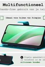 BASEY. Hoes Geschikt voor Samsung A15 Hoesje Bookcase Hoes Flip Case Book Cover - Hoesje Geschikt voor Samsung Galaxy A15 Hoes Book Case Hoesje - Turquoise