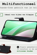 BASEY. Hoes Geschikt voor Samsung A15 Hoesje Bookcase Hoes Flip Case Book Cover - Hoesje Geschikt voor Samsung Galaxy A15 Hoes Book Case Hoesje - Zwart