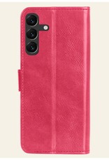 Nomfy Hoesje Geschikt voor Samsung A15 Hoes Bookcase Flipcase Book Cover - Hoes Geschikt voor Samsung Galaxy A15 Hoesje Book Case - Donkerroze